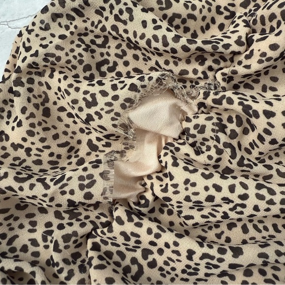 Women’s HYFVE Leopard Print Ruched Long Sleeve Dress Medium - Picture 12 of 16